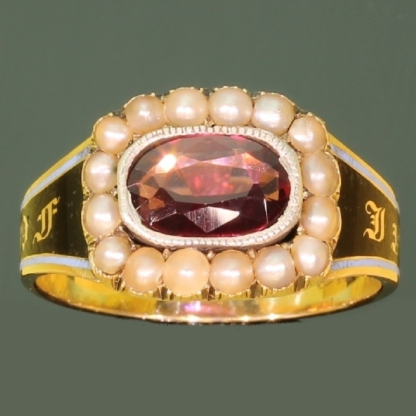 Gold Georgian antique mourning ring in memory of Mary Ann Edmonds 1806-1822 (image 7 of 20)